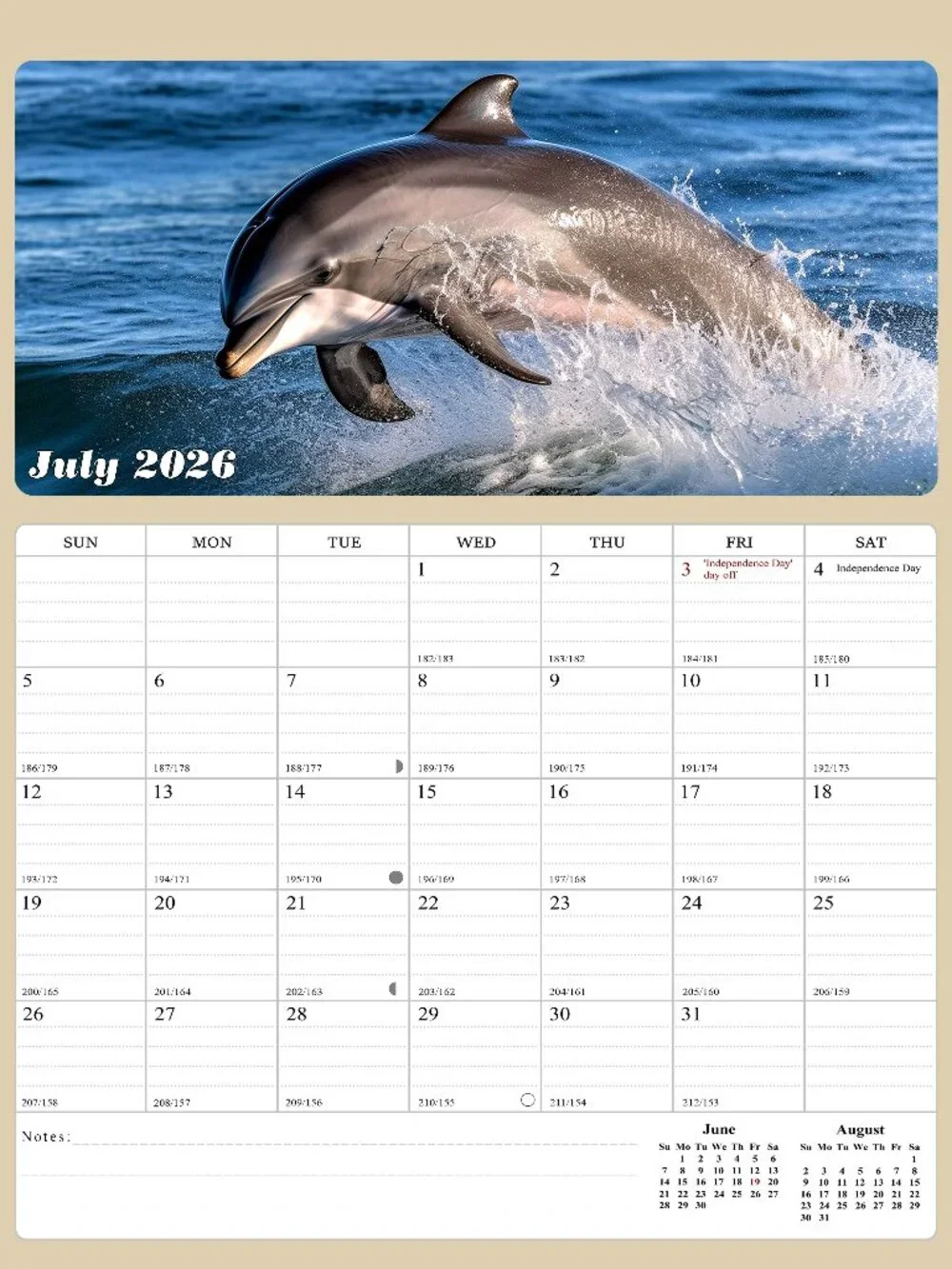 2026 - 2027 Calendar Magnetic Peel & Stick 18 Months 8.5